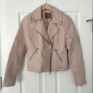Vero Moda pale pink faux leather jacket